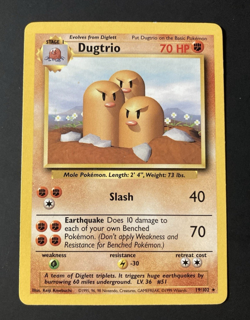 Dugtrio 019/102 Base Set Rare Pokemon Card 1999 Vintage Wotc MP/LP - Image 1