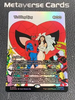 Magic MTG Wedding Ring 0007 Borderless Foil Marvel Spider Man - Image 1