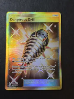 Pokemon Dangerous Drill Team Up 192/181 Secret Rare Full Art SM Gold Holo Card - Image 1