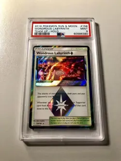 Pokemon 2019 Sun & Moon WONDROUS LABYRINTH / BLACK MARKET (HOLO) PSA 9 #134 #158 - Image 4
