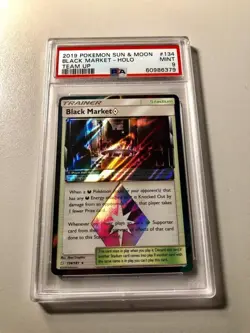 Pokemon 2019 Sun & Moon WONDROUS LABYRINTH / BLACK MARKET (HOLO) PSA 9 #134 #158 - Image 5