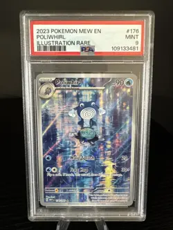 Poliwhirl Illustration Rare 2023 Pokemon Mew en 176 PSA 9 Mint TCG 151 - Image 1