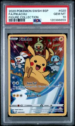 2020 POKEMON SWSH BLACK STAR PROMO FIGURE COLLECTION FULL ART/PIKACHU PSA 10 - Image 1