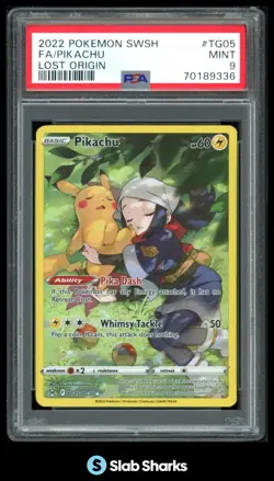 2022 POKEMON SWORD & SHIELD LOST ORIGIN #TG05/TG30 PIKACHU TRAINER GALLERY PSA 9 - Image 1