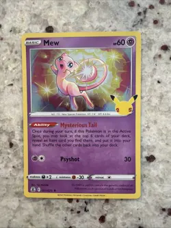 MEW 25th Anniversary Celebrations Holo Rare Pokemon Card TCG 011/025 NM - Image 1