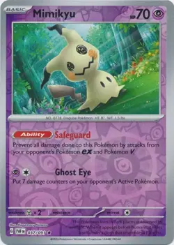 Mimikyu - 037/091 - Reverse Holo - Paldean Fates - NM/M - Pokemon Card - Image 1