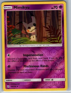 Mimikyu 96/236 Reverse Holo SM - Cosmic Eclipse - Pokemon Card - NM - Image 1