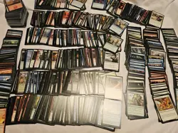 Box Of Magic The Gathering Cards! Com/Uncommon Lot And Stack Of Land Cards - Image 1