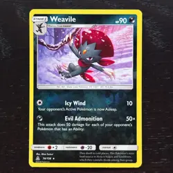 Weavile 74/156 Pokemon Ultra Prism Sun & Moon Reverse Holo Rare Card MP - Image 1