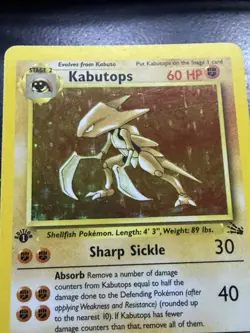 Kabutops 9/62 Holo Fossil Set Pokemon Card 1999 WOTC - 1st edition - MP - Image 5