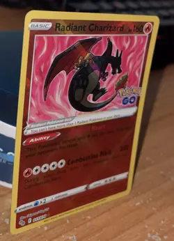 Radiant Charizard 011/078 Pokemon GO Holo Rare TCG Pokemon Card Near Mint - Image 3