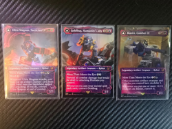 3 FOIL Shattered Glass MtG TRANSFORMERS Blaster Combat DJ Goldbug Ultra Magnus - Image 1