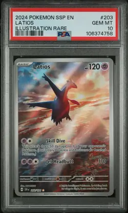 PSA 10 LATIOS #203 - 2024 POKEMON SV: SURGING SPARKS - ILLUSTRATION RARE - Image 1