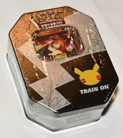 NEW! FACTORY SEALED! Pokemon TCG - 25th Anniversary Celebrations CHARIZARD Tin 4 - Image 2