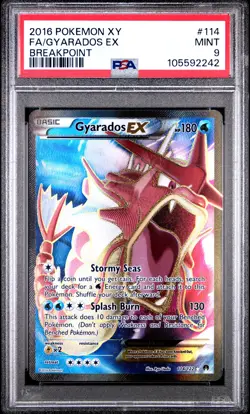 2016 POKEMON XY BREAKPOINT #114 FULL ART/GYARADOS EX PSA 9 - Image 1
