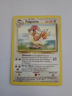Pokemon TCG Pidgeotto Base Set 22/102 Regular Unlimited Rare - Image 1