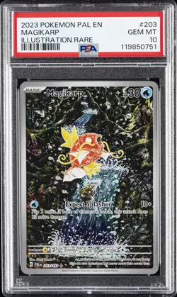 2023 POKEMON PAL EN-PALDEA EVOLVED ILLUSTRATION RARE #203 MAGIKARP PSA 10 - Image 1