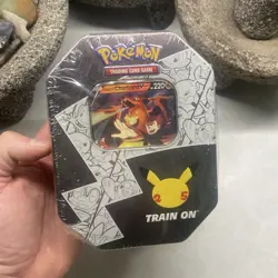 Pokemon TCG 25th Anniversary Celebrations Booster Pack Tin Charizard V Sealed B - Image 1