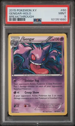 2015 POKEMON XY BREAKTHROUGH #60 GENGAR-HOLO PSA 9 - Image 1