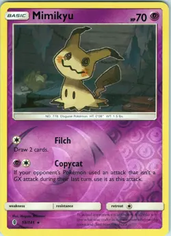 Mimikyu 58/145 Rare - Pokemon TCG SM: Guardians Rising - Reverse Holo (NM) - Image 1