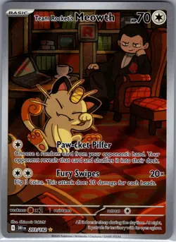 Team Rocket's Meowth 203/182 - Destined Rivals - Pokemon Card - NM - Image 1