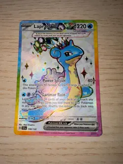 Pokemon TCG Lapras EX 158/142 Stellar Crown Ultra Rare Holo Card NM - Image 2