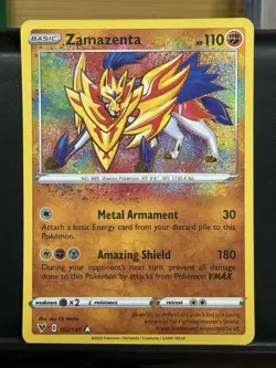 Pokemon TCG Zamazenta 102/185 Vivid Voltage Amazing Rare Card - Image 1