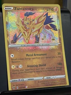 Pokemon TCG Zamazenta 102/185 Vivid Voltage Amazing Rare Card - Image 2
