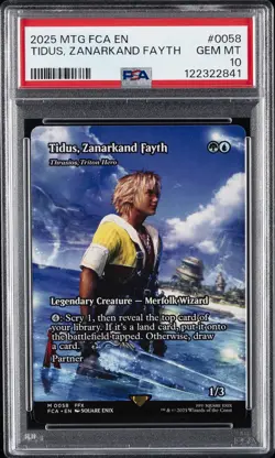 2025 MTG FINAL FANTASY: THROUGH THE AGES #0058 TIDUS, ZANARKAND FAYTH PSA 10 - Image 1