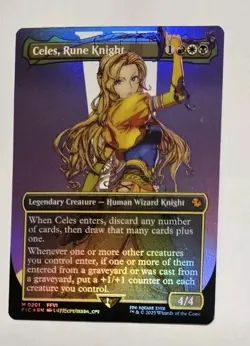 Celes, Rune Knight #201 Foil Extended Art FIC MTG Final Fantasy Borderless - Image 1