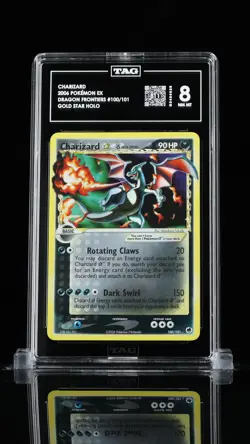 2006 Gold Star Charizard ☆ Pokemon EX TAG 8 #100/101 (VERY CLEAN COPY) PSA 8 - Image 1