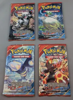 2015 POKEMON XY PRIMAL CLASH LOT OF 4 BOOSTER PACKS COMPLETE ART SET SEALED B - Image 1