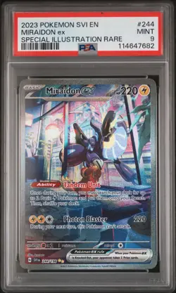 Pokemon Miraidon ex 244/198 Scarlet & Violet Base Set Special Illustration PSA 9 - Image 1