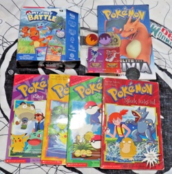 Pokemon Lot My First Battle Set Squirtle and Charmander Pins Books - Image 1