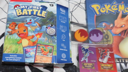 Pokemon Lot My First Battle Set Squirtle and Charmander Pins Books - Image 3