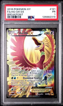 2016 Pokemon XY FA/HO-OH EX Breakpoint PSA 1 - Image 1