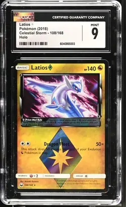 Latios Holo Pokemon (2018) Celestial Storm #108/168 CGC 9 MINT - Image 1