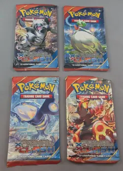 2015 POKEMON XY PRIMAL CLASH LOT OF 4 BOOSTER PACKS COMPLETE ART SET SEALED A - Image 1