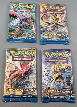 2016 POKEMON XY BREAKPOINT LOT OF 4 BOOSTER PACKS COMPLETE ART SET SEALED A - Image 1
