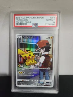 2019 Pokemon Japanese Dream League Pikachu CHR #054 PSA 10 Gem Mint Full Art - Image 1