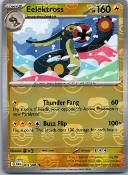 Pokemon Eelektross 032/086 Black Bolt Reverse Holo Masterball Pattern NM - Image 1