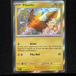 Pikachu 131/091 Paldean Fates Pokemon TCG - Shiny Secret Rare Holo Near Mint NM - Image 1
