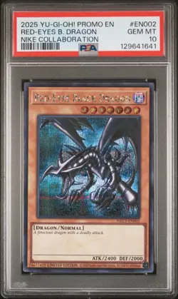 2025 YU-GI-OH! NIKE COLLABORATION PROMO #EN002 RED-EYES BLACK DRAGON PSA 10 - Image 1