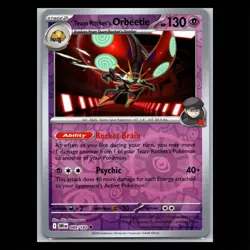 Team Rocket's Orbeetle 089/182 Reverse Holo - Destined Rivals Pokemon Card - Image 1