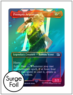1x Prompto Argentum, Borderless Surge Foil, Final Fantasy, Magic MTG NM - Image 1