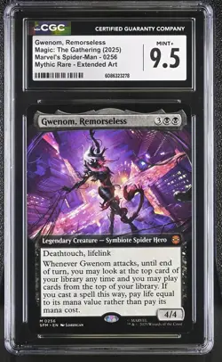 GWENOM, REMORSELESS Marvel's Spider-Man Extended Art Mythic CGC 9.5 MTG - Image 1