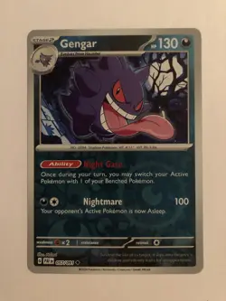 Pokemon TCG Gengar Scarlet Violet: Paldean Fates 057/091 Reverse Holo Uncommon - Image 1