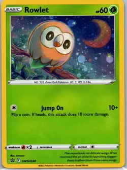 Pokemon TCG Rowlet SWSH220 SWSH Black Star Promos Holo NM - Image 1