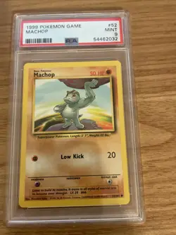 1999 Pokemon Game WOTC Base Set Machop #52 PSA 9 - Image 1
