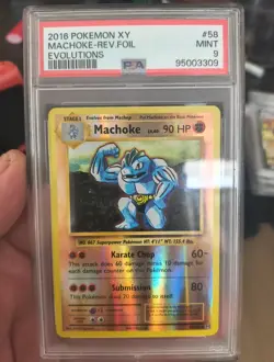 2016 Pokemon XY Evolutions Machoke Reverse Foil #58 PSA 9 MINT🔥🔥 - Image 1
